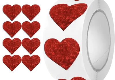 500 Stickers/rolls Happy Valentine&#39;s Day Stickers - Heart-shaped Gift Stickers,