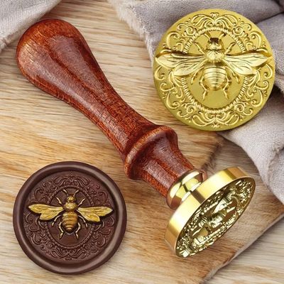 Bee Pattern Wax Stamp Head WITH HANDLE  -2.5CM
