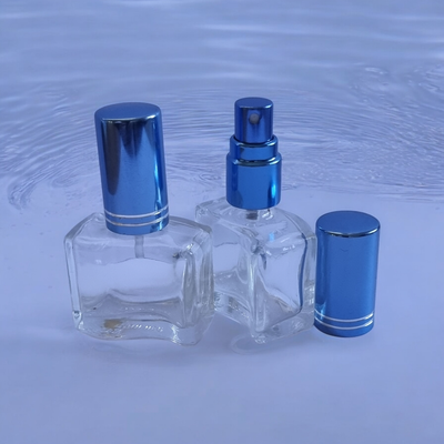 10mL Rectangle WAVE  Glass Atomiser with BLUE Overcap (2 Ring)