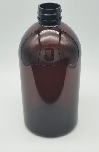 500mL Amber Boston Style PET (Plastic) 28mm Neck Bottle