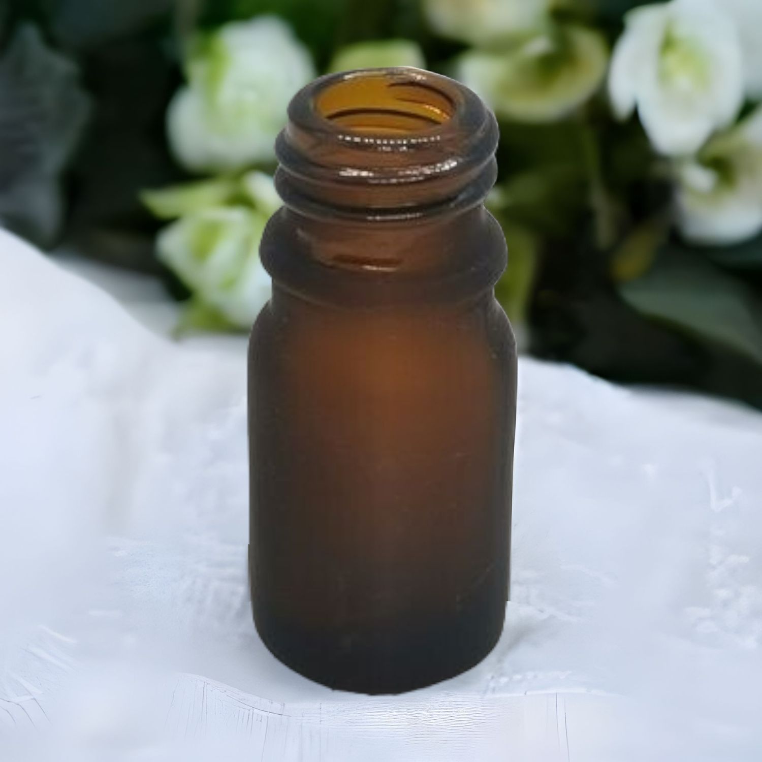 5ml FROSTED AMBER GLASS BOSTON BOTTLES 18mm NECK