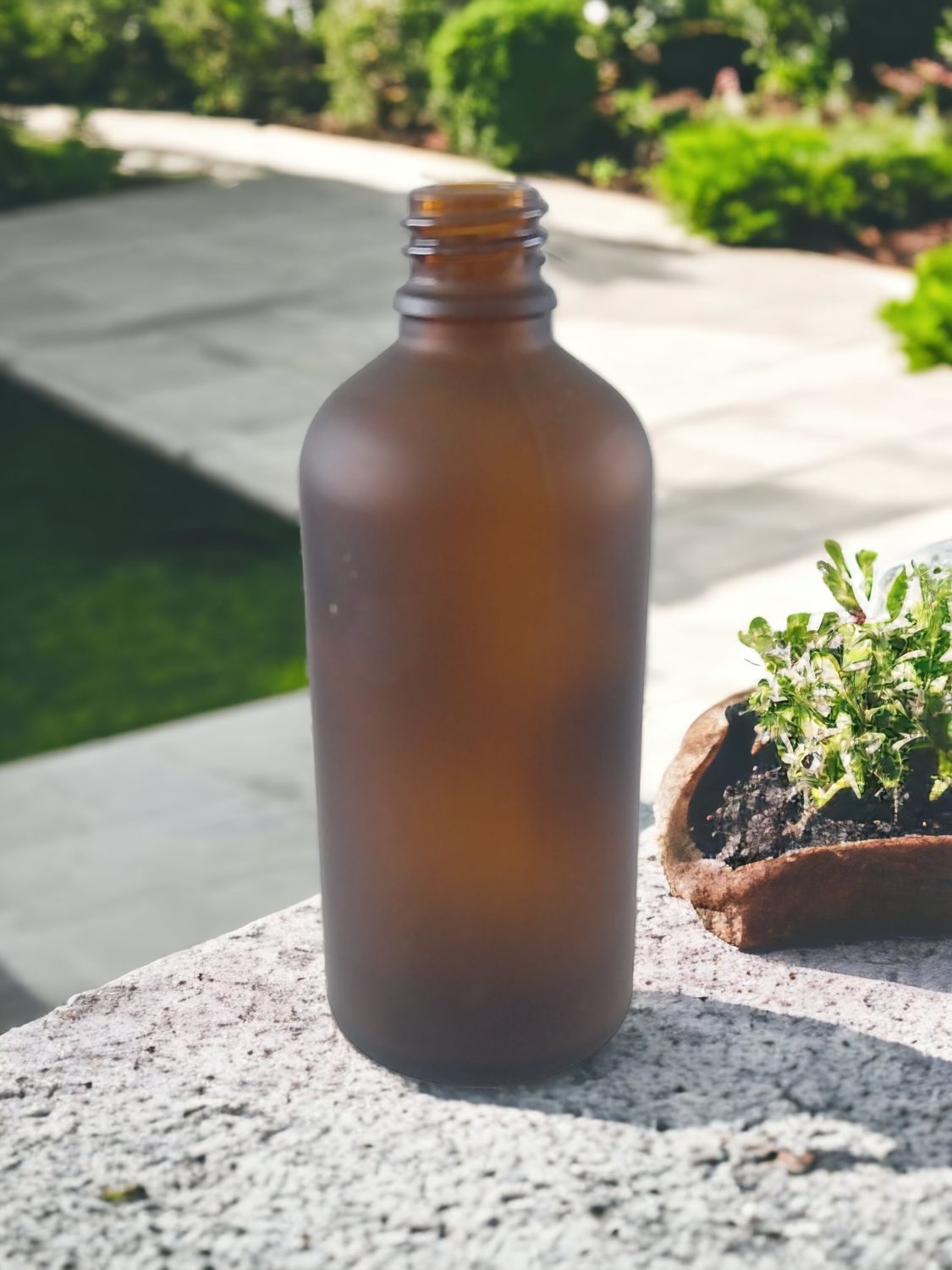 100mL  FROSTED AMBER GLASS BOSTON AROMA BOTTLES 18mm NECK  (SOLID GLASS COLOUR)