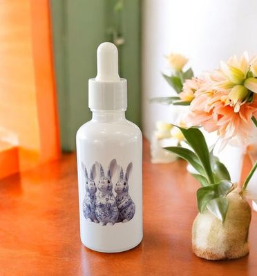 100mL or 50mL BUNNY BOTTLE WHITE(COATED) COLOUR BOSTON AROMA 18mm NECK  BOTTLE CAP TEAT &amp; DROPPER