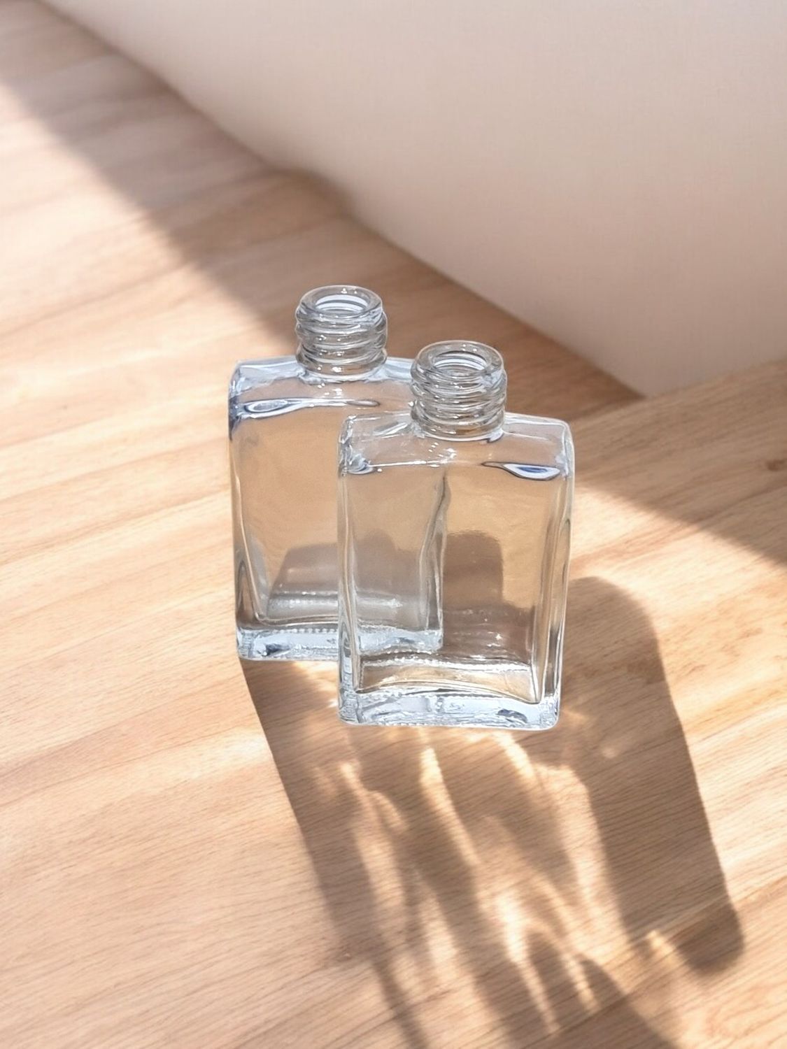 30mL RECTANGLE CLEAR GLASS BOTTLE 18MM NECK