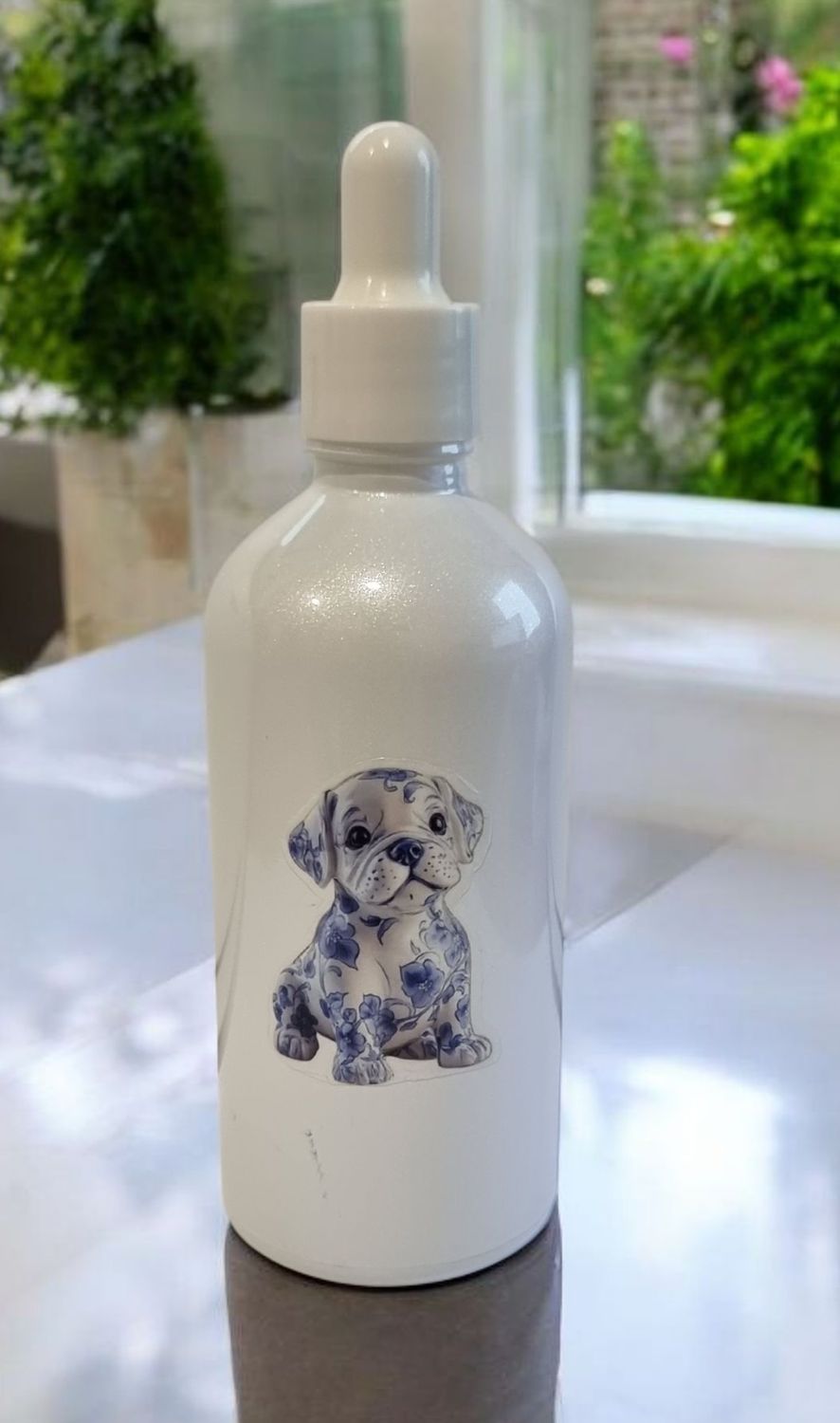 100mL PUPPY  LUV BOTTLE WHITE(COATED) COLOUR BOSTON AROMA BOTTLES 18mm NECK  BOTTLE