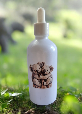 100mL KOALA KUDDLES  BOTTLE WHITE(COATED) COLOUR BOSTON AROMA BOTTLES 18mm NECK  BOTTLE