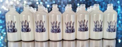 50mL BUNNY BOTTLE WHITE(COATED) COLOUR BOSTON AROMA 18mm NECK  BOTTLE CAP TEAT &amp; DROPPER
