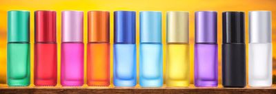 5mL MACARON COLOURED ROLLER BOTTLES - SET OF 10 + FREE SMALL S/STEEL FUNNEL : FREE BALL TOOL