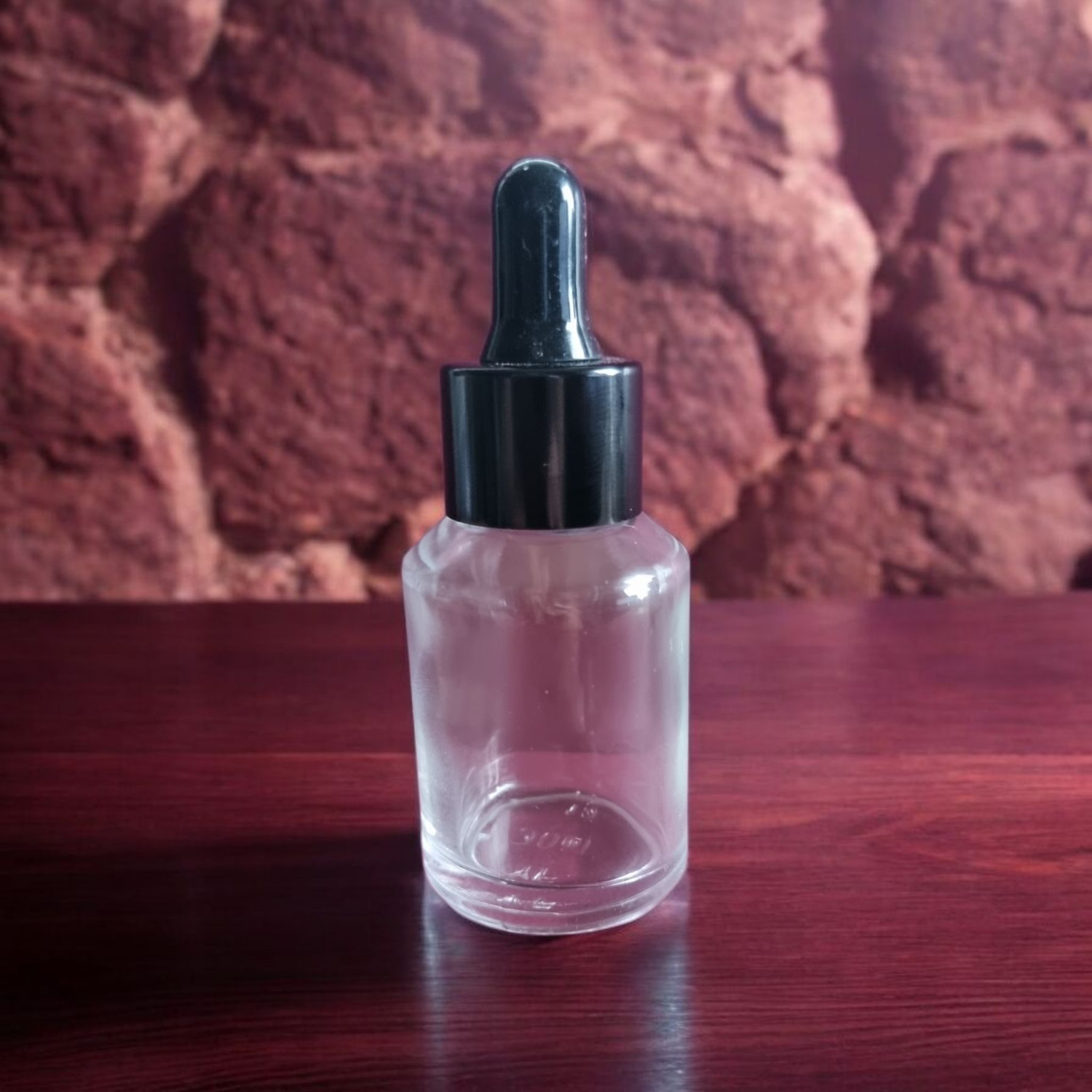 30ML CLEAR SLANTED SHOULDER BOTTLE WITH BLACK DROPPER &amp; TEAT
