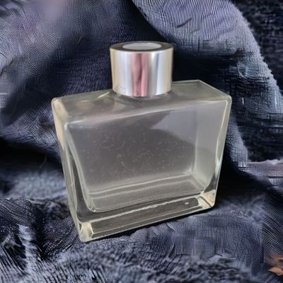 100mL Elegant Clear Rectangular Glass Gold OR Silver Clear Cap Diffuser