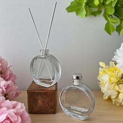 80mL Clockface (Coco Channel Style) Glass Diffuser Bottles with Choice Silver