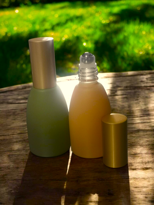 12ml Tara S/Steel Roller TRES CHIC Bottle with Matt Gold Overcap  - PEACH or SAGE