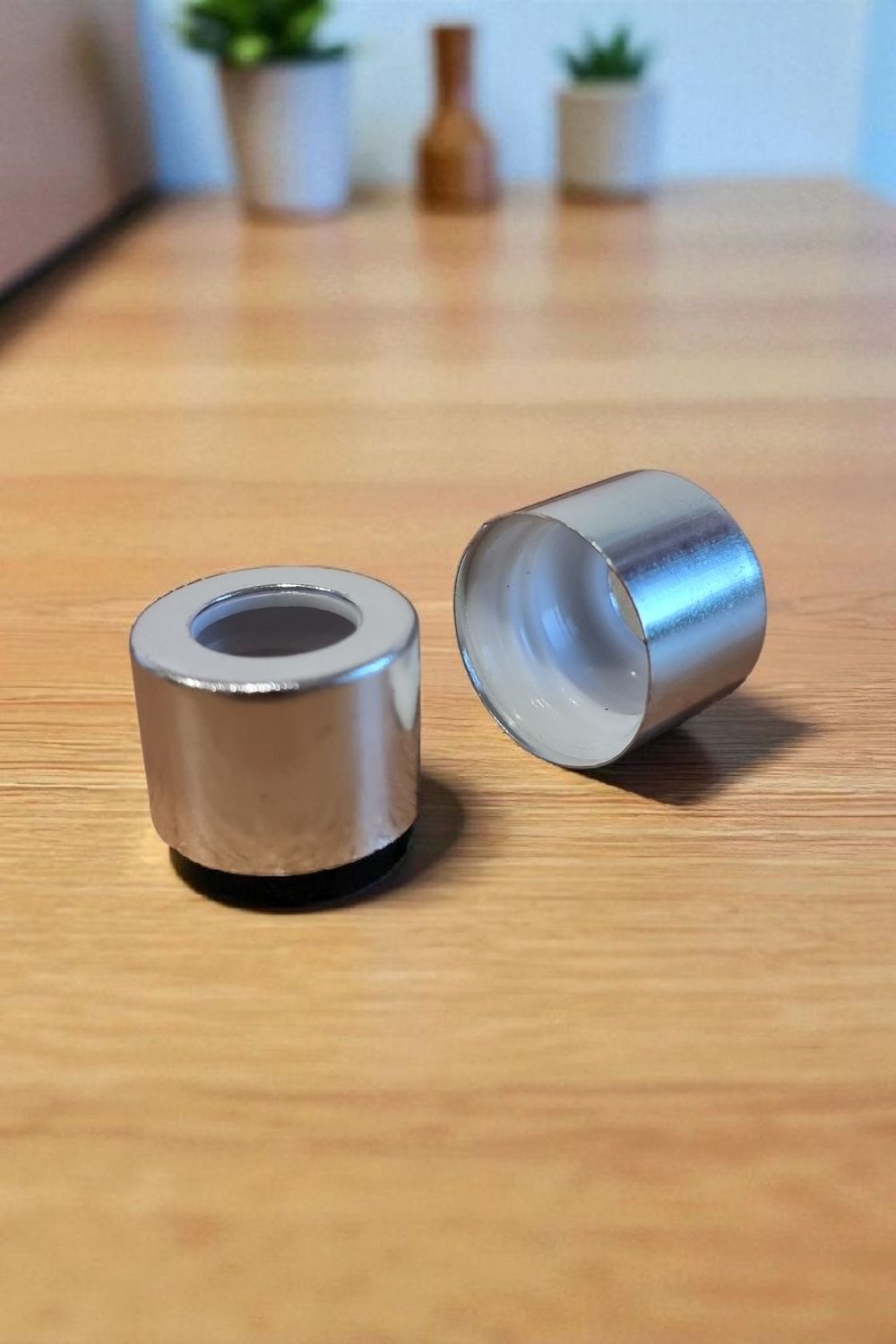 18mm GLOSS SILVER Alumina Dropper Caps (Fits 5ml to 100ml Bostom 18mm Necks) - BULK Pack 100 Pcs