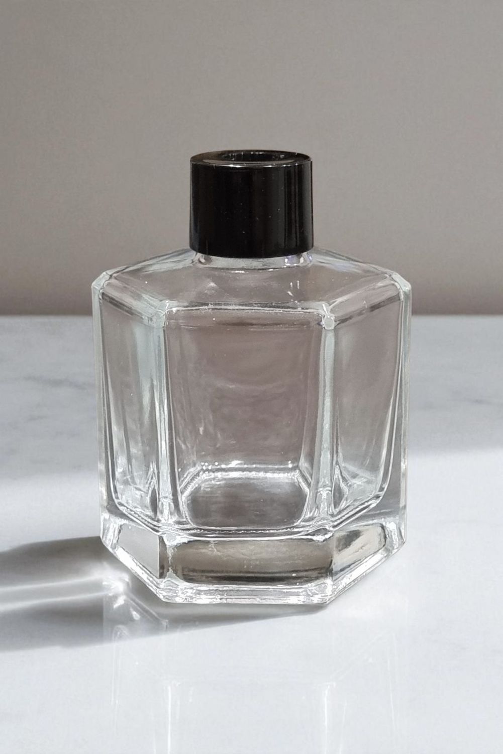 100mL HEXAGONAL CLEAR GLASS DIFFUSER BOTTLE