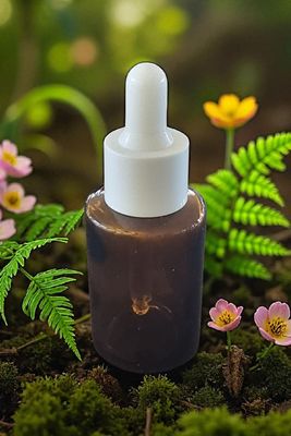 30ML AMBER (FULL GLASS COLOUR) SQUARE SHOULDER WHITE CAP &amp; TEAT DROPPER BOTTLE - SPECIAL BUY