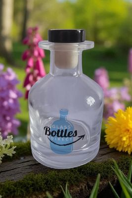 100mL CLEAR SOLID GLASS DIFFUSER with Choice of Stopper Colour + FREE DIFFUSER REEDS (5) - SPECIAL BUY