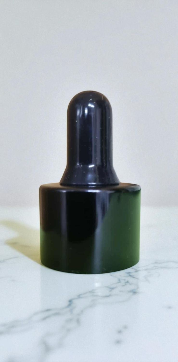 20mm GLOSS ALUMINA BLACK CAP &amp; BLACK TEAT ONLY