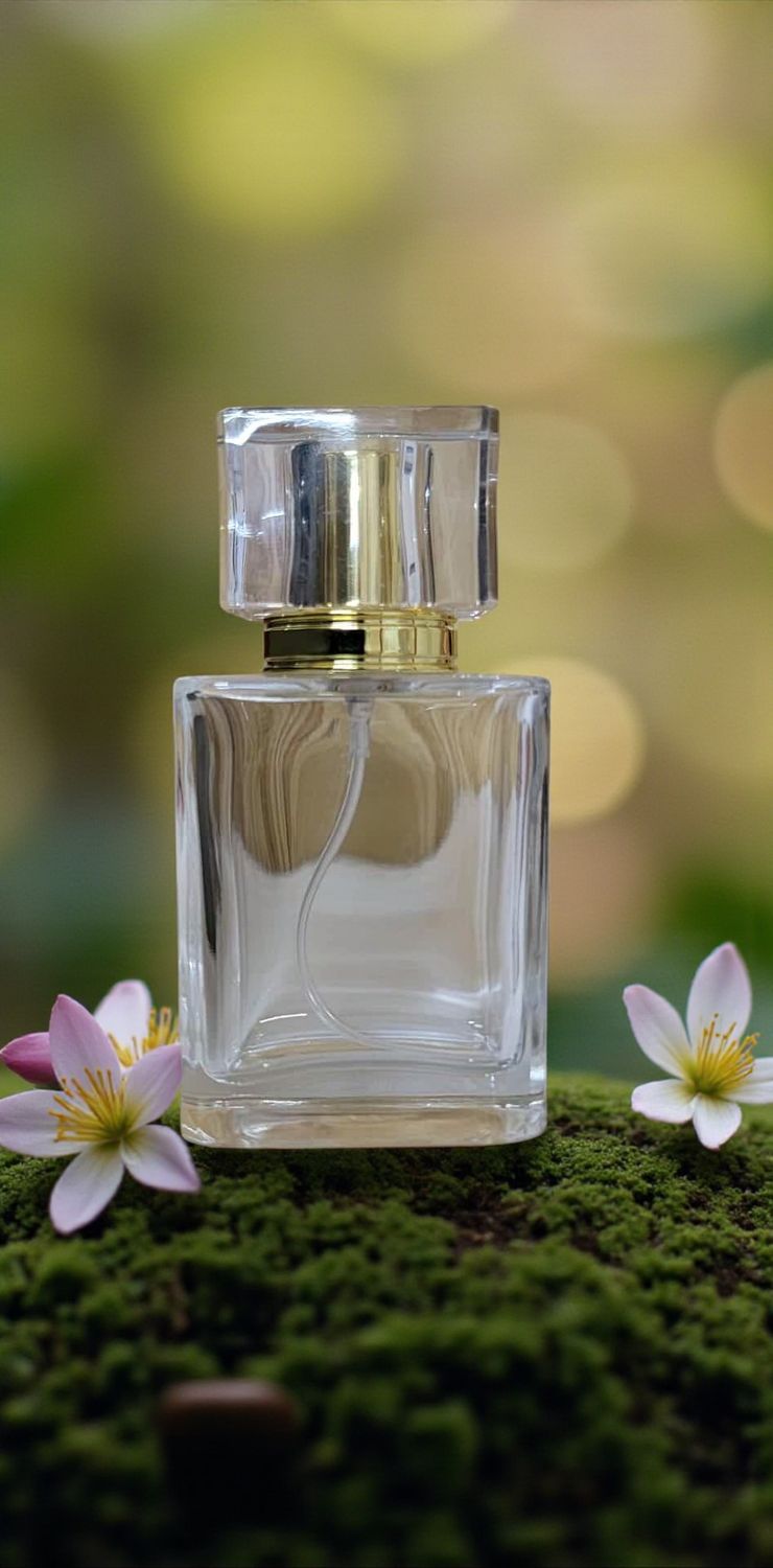 50ml Refillable Yinhing Glass Bottle with GOLD Atomiser &amp; T Overcap