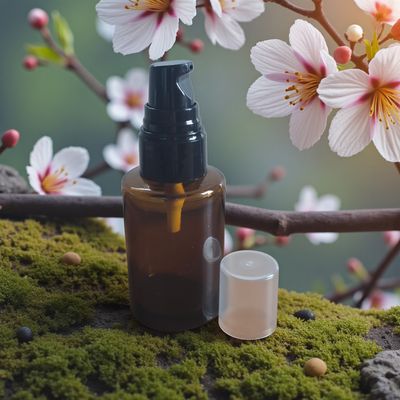 30ML AMBER (Full Glass Colour)  SQUARE SHOULDER BOTTLE WITH BLACK SERUM PUMP &amp; CLEAR OVERCAP - SPECIAL BUY