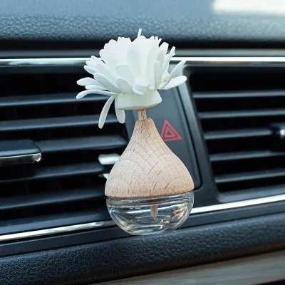 6ml Car Diffuser Glass and ARTIFICIAL FLOWER Overcap &amp; VENT CLIP