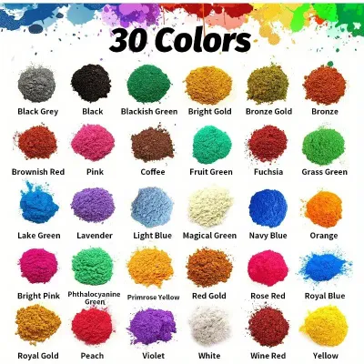 Mica Powder RESIN Pigment SET- 30  x 5G COLOURS (WHOLESALE)