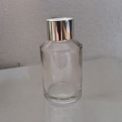 60mL Clear ROUND Glass Silver 24mm Cap &amp; Plug Diffuser