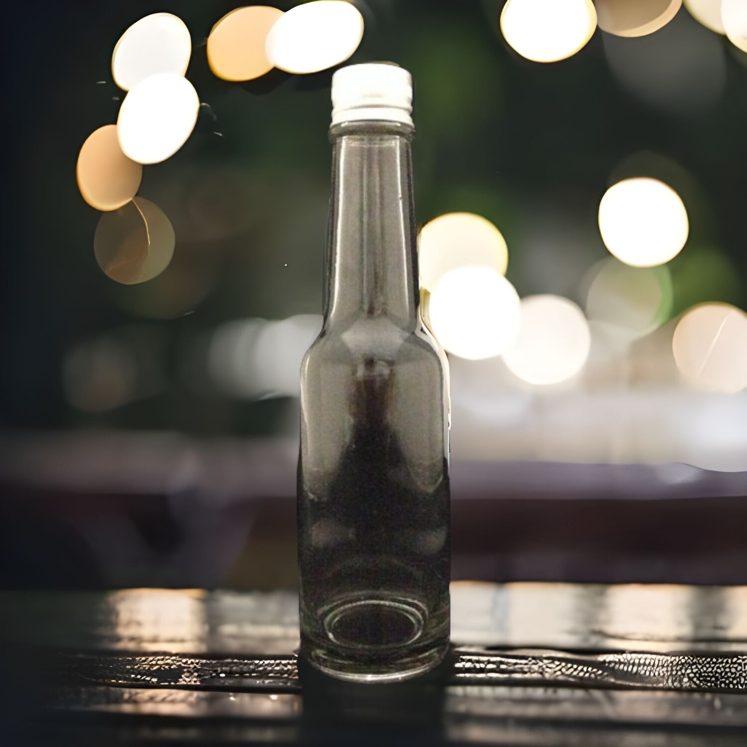 150mL WOOZY Chilli Sauce CLEAR GLASS Bottle with Choice of 23mm Silver Cap &amp; SNAP ON ORIFACE