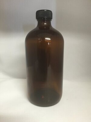 500mL (16OZ) Amber Glass Boston with Choice  Cap OR Dispenser (Ctn of 50)