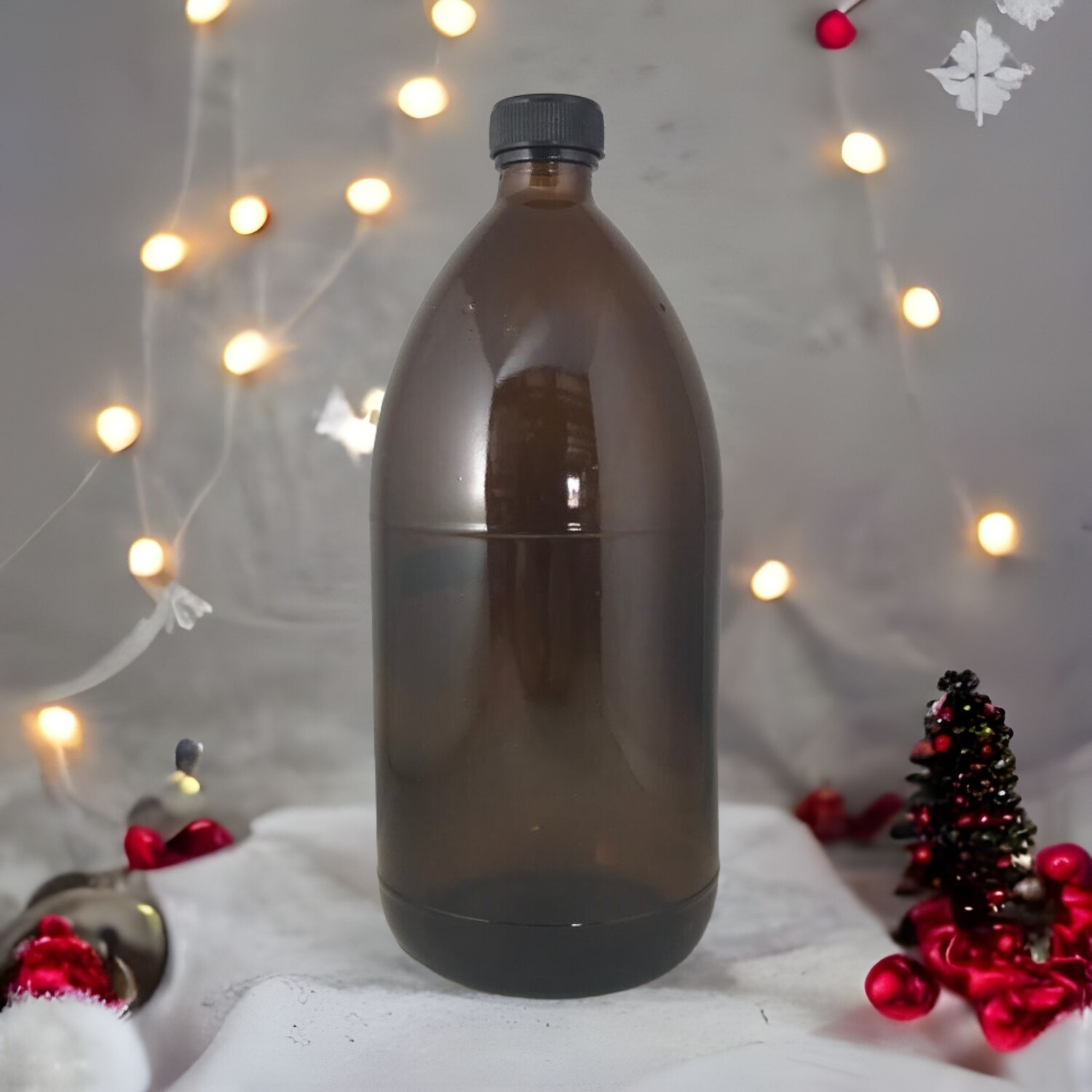 1L (1000mL) AMBER Glass Bottle with CHOICE OF 28mm Cap (20 Pcs)