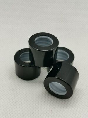 18mm BLACK Alumina Dropper Caps (Fits our 5ml to 100ml Boston 18mm Necks) - BULK Pack 100 Pcs