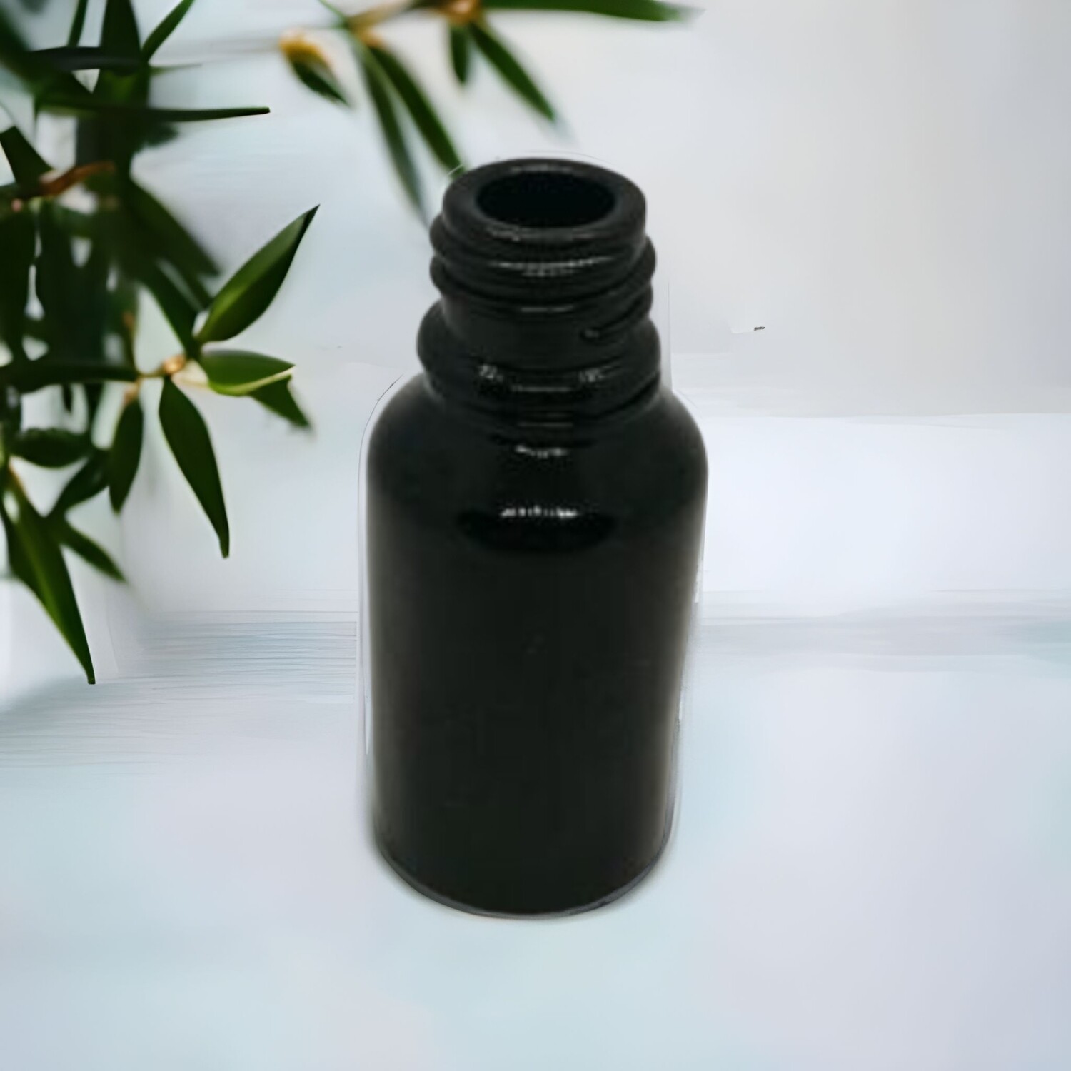 15ml Gloss Solid Black Boston Glass 18mm Neck Bottle Only - BULK Pack of 60 Bottles