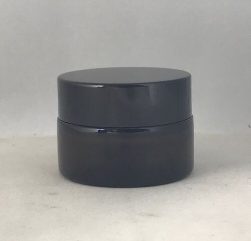 30g Amber Glass QUALITY Balm Pot with Caska Seal &amp; BLACK Screw Cap - BULK 48Pcs