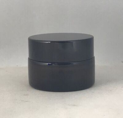 30g Amber Glass QUALITY Balm Pot with Caska Seal &amp; BLACK Screw Cap - BULK 40 Pcs