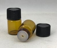 2ml (5/8 Dram) Amber Vial with Oriface &amp; Black Cap - BULK PACK 100Pcs