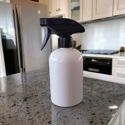 500mL WHITE PET (Plastic) with 28/410 BLACK TRIGGER SPRAY