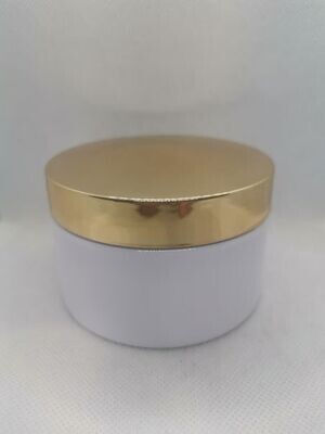 250mL PET (Plastic) White Base with Gloss Gold Screw Cap