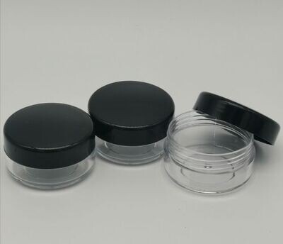 10gm BALM-Black Cap/Clear Base -Plastic ♴ HDPE ♻️ Containers Pack of 10