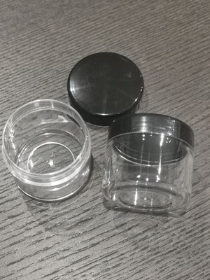20gm Clear Sample and Black Cosmetic Makeup Face Cream Lip Balm Plastic Containers Plastic ♴ HDPE ♻️ Containers- PACK of 10