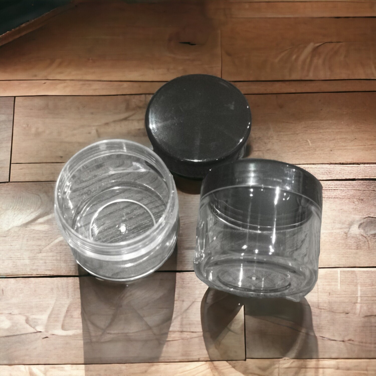 20gm Clear Sample and Black Cosmetic Makeup Face Cream Lip Balm Plastic Containers Plastic ♴ HDPE ♻️ Containers- PACK of 10