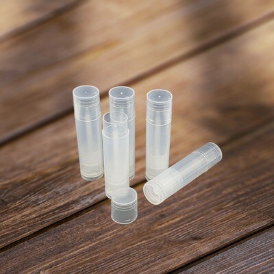 5gm LIP BALM Tubes Natural Clear Containers - 10 PC PACK