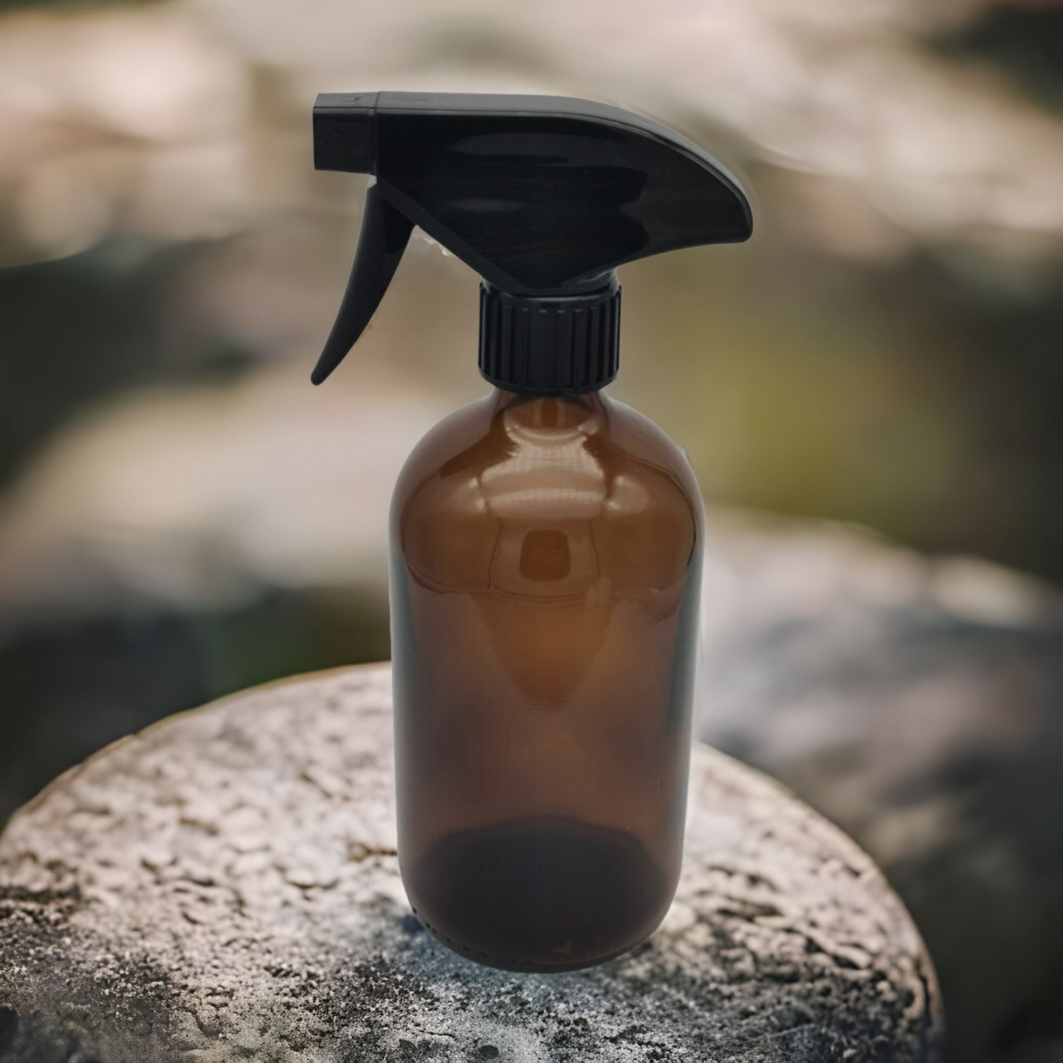 450ml (16oz) AMBER GLASS Black Trigger Spray Bottle
