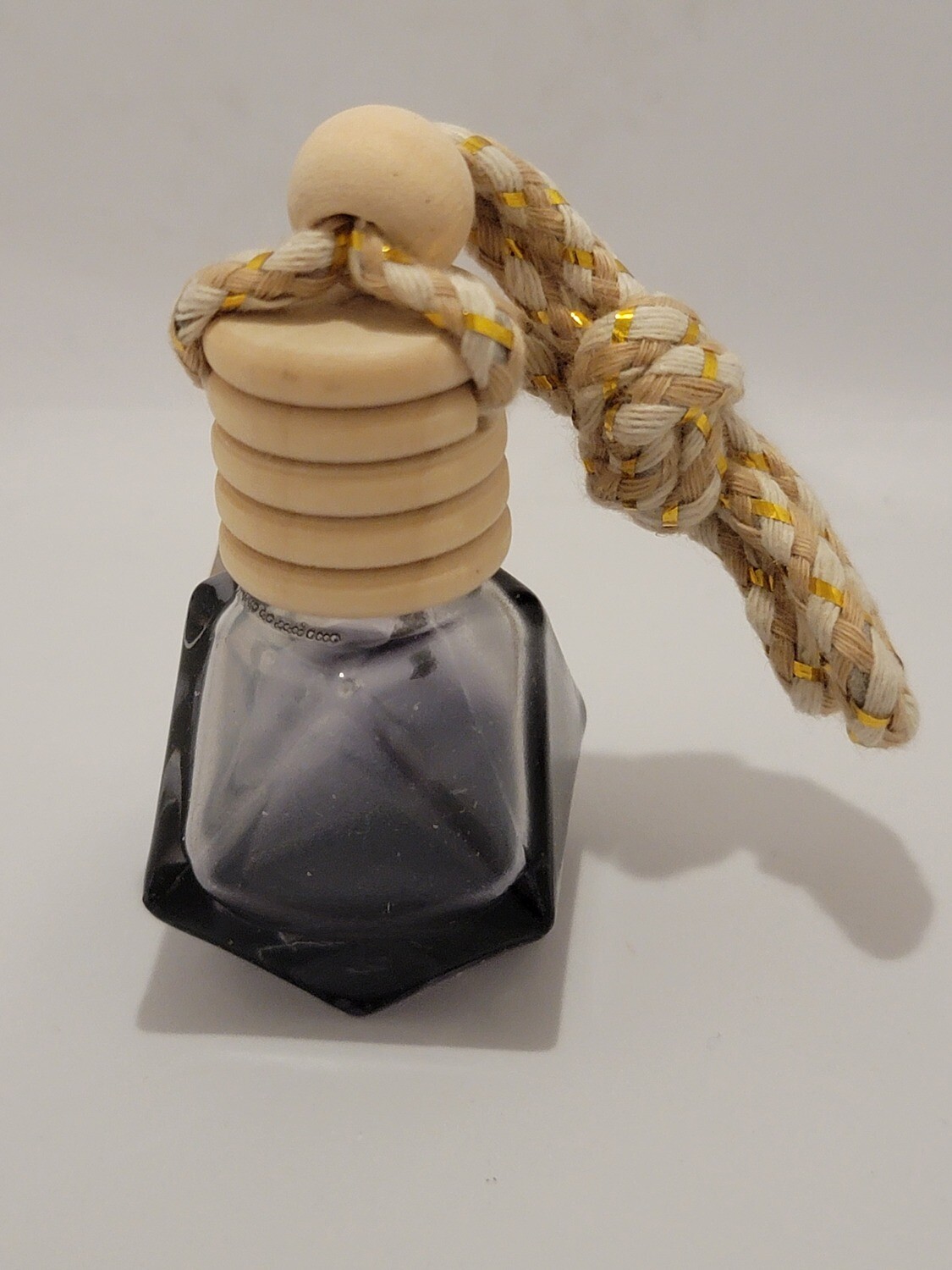 8ml Car Diffuser with Multi Facet Smoky Black Glass and Timber Overcap