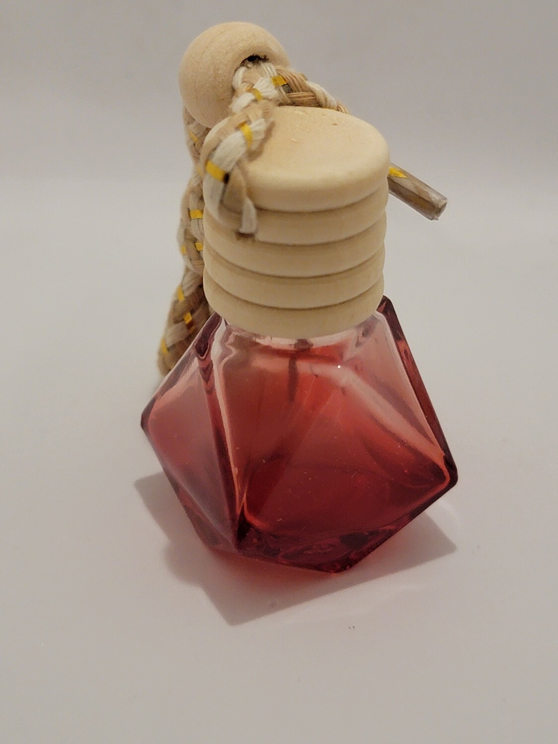 8ml Car Diffuser with Multi Facet Burgandy Glass and Timber Overcap SPECIAL BUY