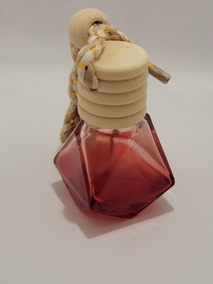 8ml Car Diffuser with Multi Facet Burgandy Glass and Timber Overcap SPECIAL BUY