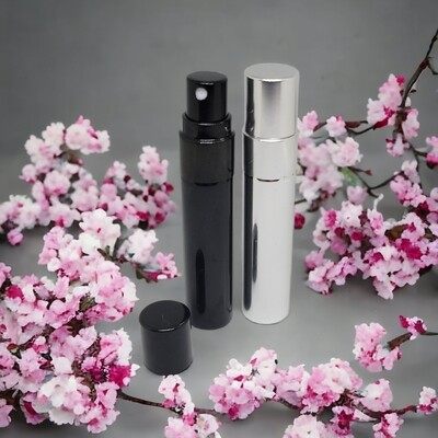 5mL Mini BLACK Elegant Glass Atomiser with Over Cap