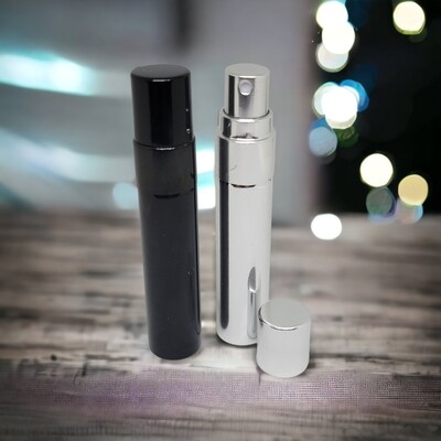 5mL Mini SILVER Elegant Glass Atomiser with Silver Over Cap