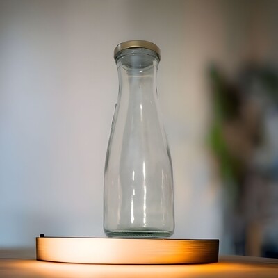 500mL Glass Juice Milk Bottle with Choice of  53mm Twist Cap - Bulk Pack 25 Bottles/Ctn