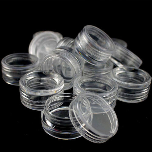 3gm CLEAR Sample POT Cosmetic Makeup Jar Pot Face Cream Lip Balm Containers ♴  HDPE ♻️ - PACK of 50 BULK
