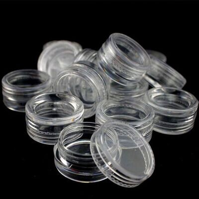 3gm CLEAR Sample POT Cosmetic Makeup Jar Pot Face Cream Lip Balm Containers ♴  HDPE ♻️ - PACK of 50 BULK