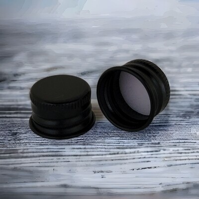 18mm Black Metal Wadded Cap (Suitable for Boston Bottles) 18mm Black Metal Wadded Cap (Suitable for Boston Bottles)